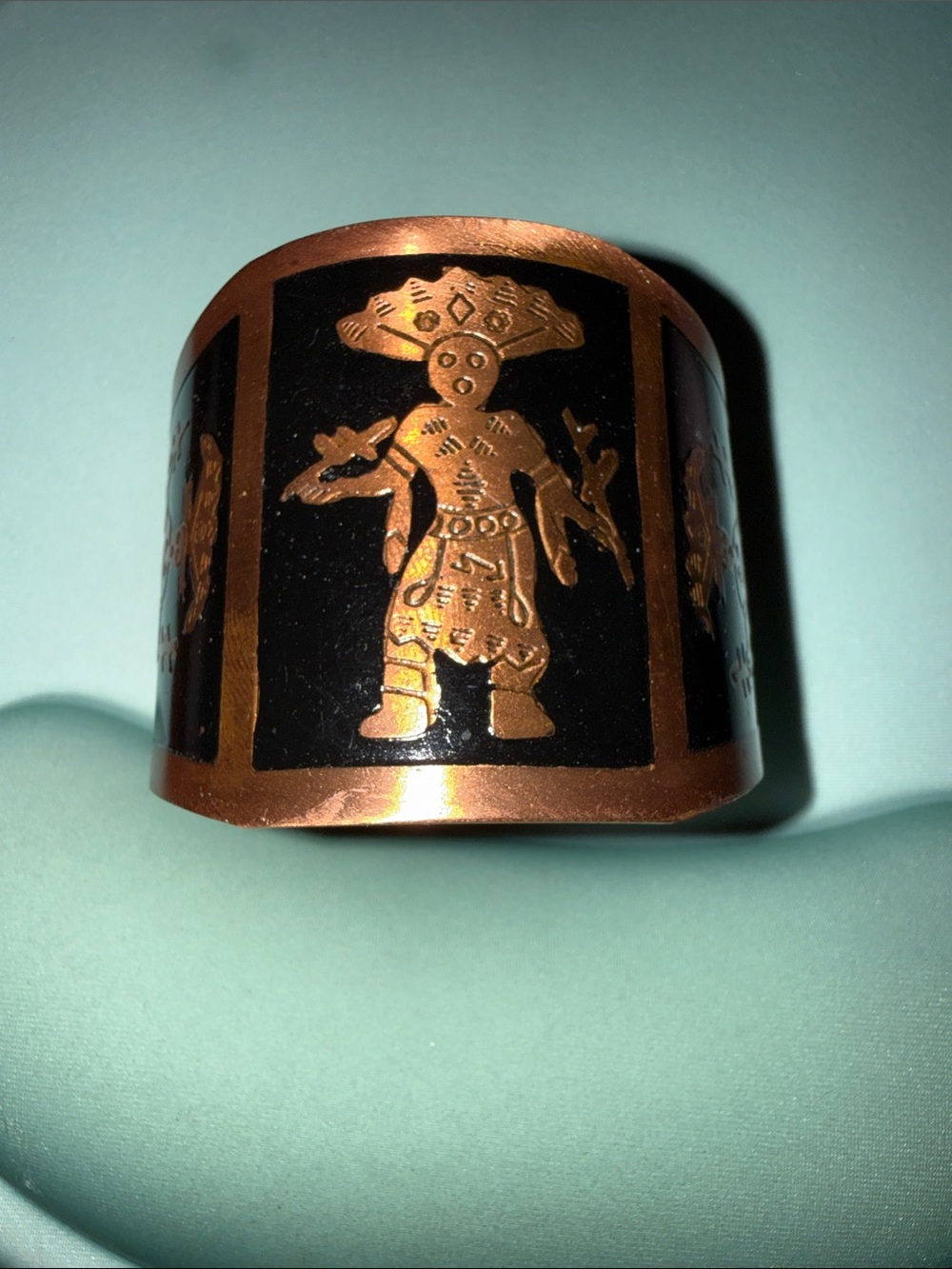 Copper and Black Tribal-Style Cuff Bracelet